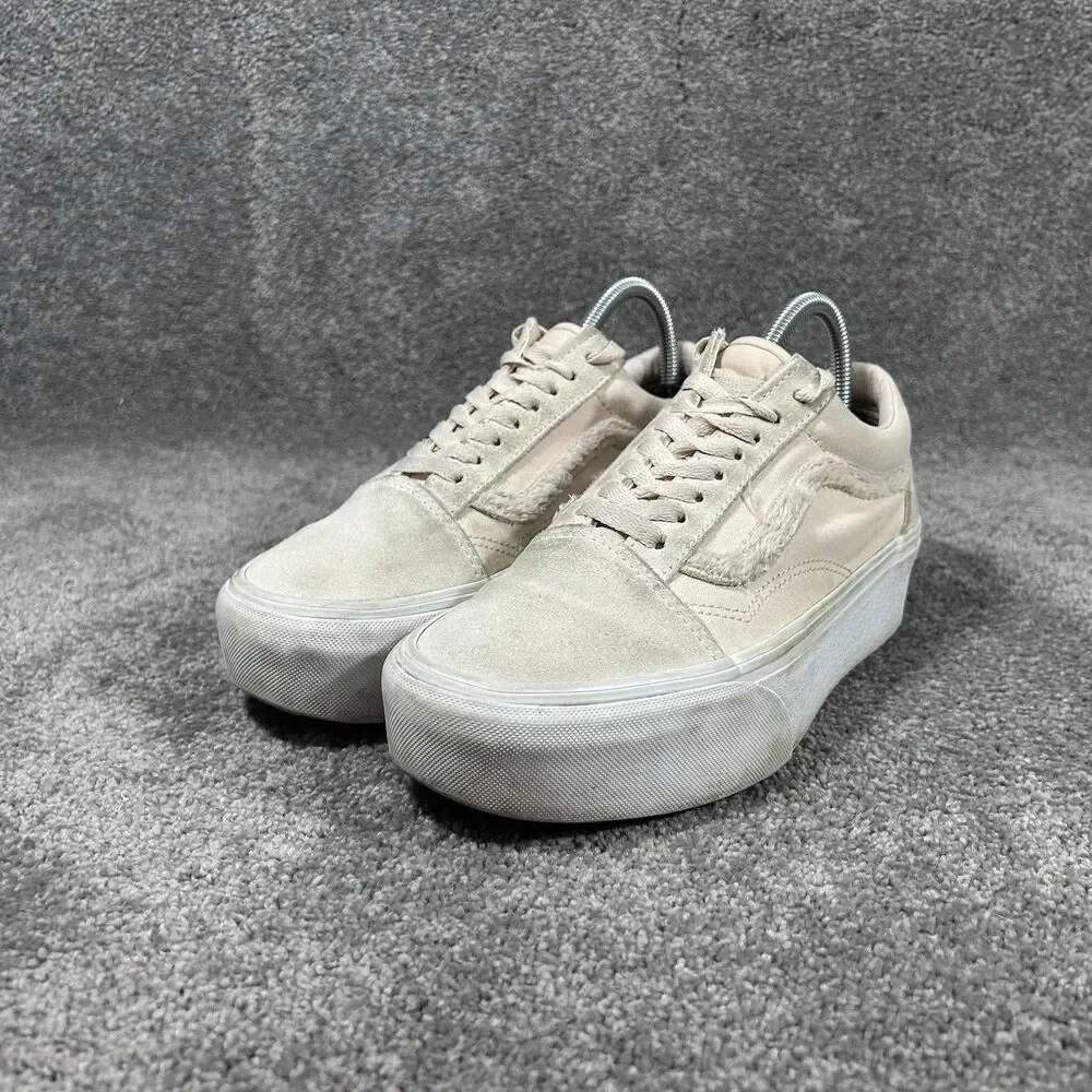Vans Classic Slip-On Stackform Women’s Size 8 Marshmallow Cream Platform Shoes